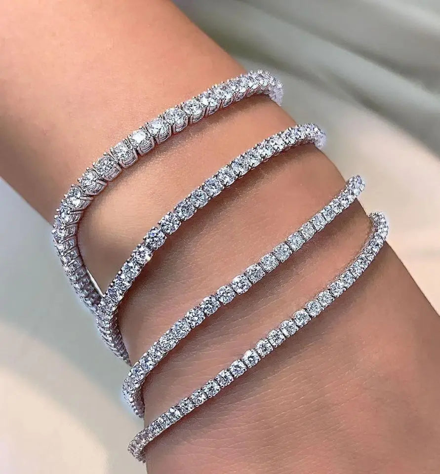 Elegant Sterling Silver CZ Tennis Bracelet for Women Wedding Fashion Jewelry