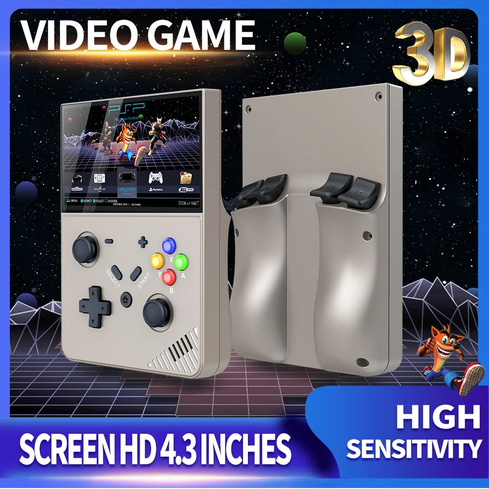 R43Pro 4.3 Inch HD Linux Retro Handheld Console Cortex A17 Open Source 20000 Games Portable Travel Kids Gift