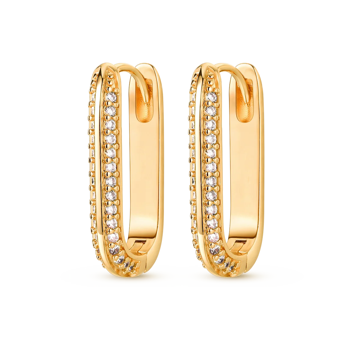 925 Silver Geometric Hoop Earrings for Women with Zircon Moon and Heart Design Fashion Jewelry Gift