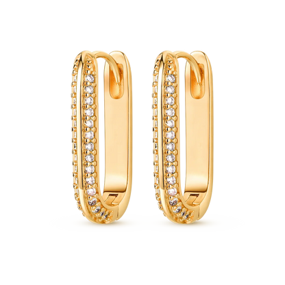 925 Silver Geometric Hoop Earrings for Women with Zircon Moon and Heart Design Fashion Jewelry Gift