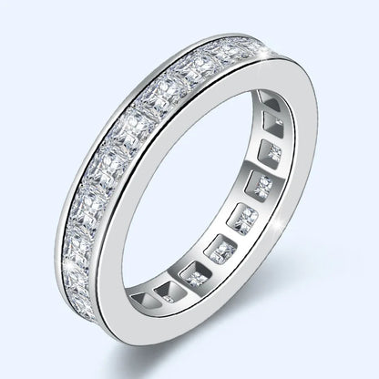 Luxury Pave AAAAA CZ 925 Sterling Silver Engagement Wedding Ring for Women and Men Vintage Party Jewelry Gift