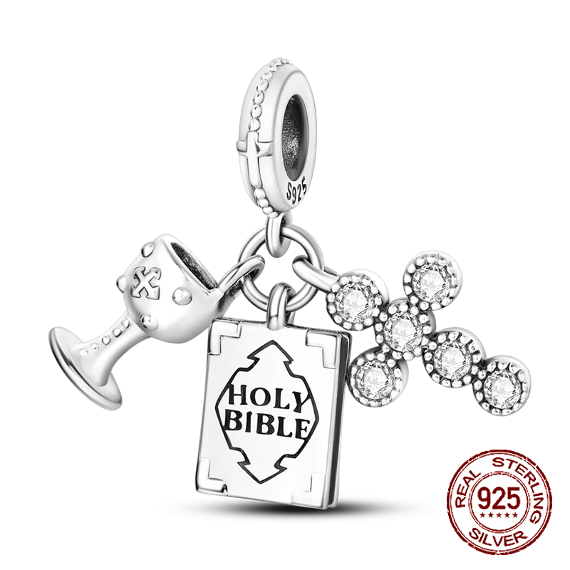Inlaid Zircon Heart Charm Beads 925 Sterling Silver Dangle for Bracelets SMC3954
