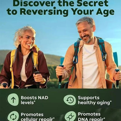 NAD Plus Anti-Aging Supplements for Enhanced Energy Focus and Cellular Health with Nicotinamide Riboside and Resveratrol