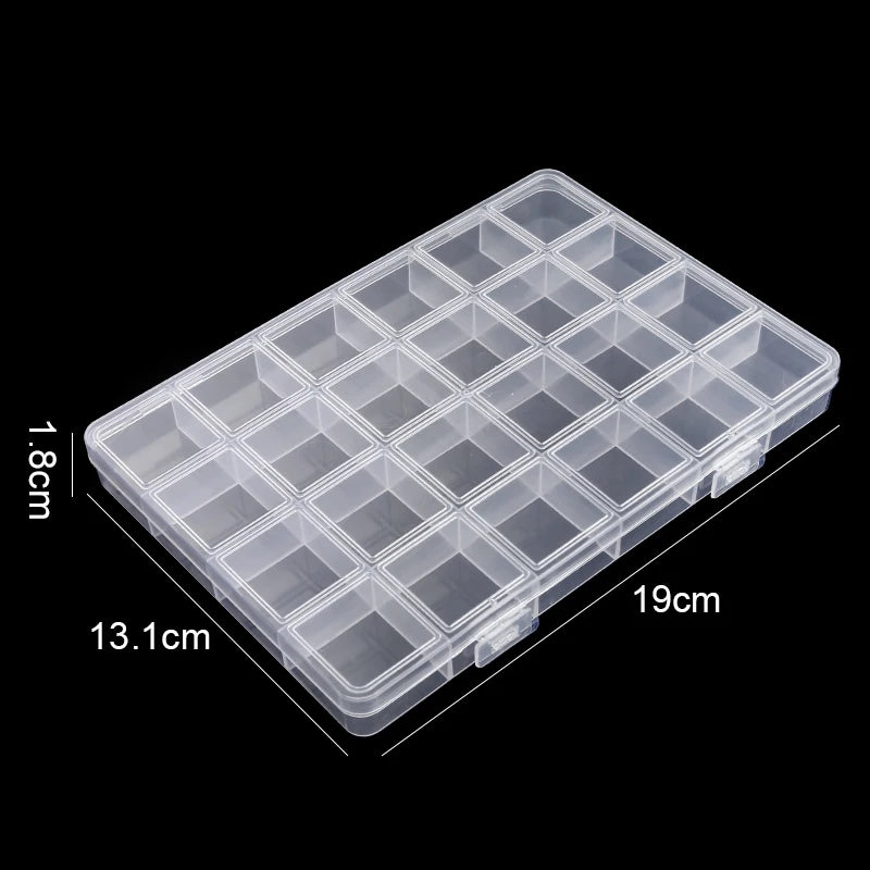 ClearCraft Adjustable Bead Organizer Box Top Rated Storage Solution for Jewelry and Crafts 24 Grids