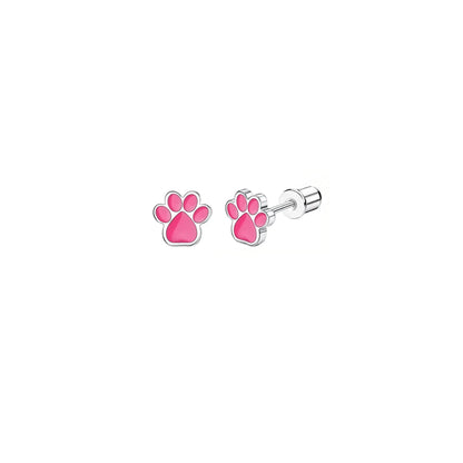 Charming Animal and Flower Stud Earrings Set for Girls with Secure Screw-Backs
