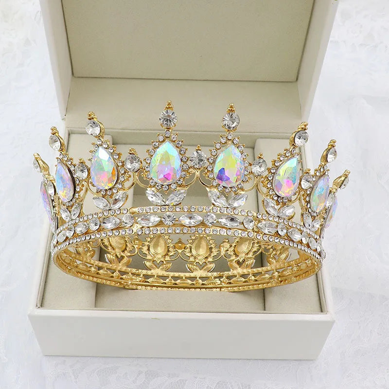 Elegant Royal Pink Crystal Bridal Tiara Crown for Weddings and Pageants