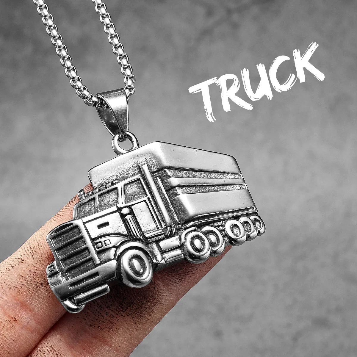 Stainless Steel Punk Biker Pendant Necklace for Men and Women Fashion Jewelry