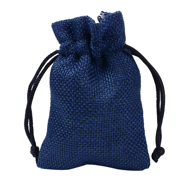 Colorful Cotton Jute Gift Pouches Set of 50 - Customizable Storage Bags for Jewelry and Accessories