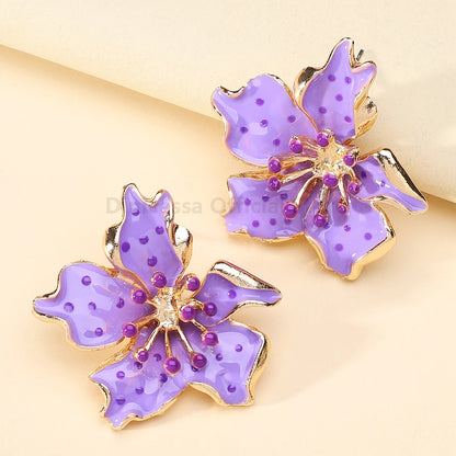 Elegant Asymmetric Petal Flower Earrings for Women - High Quality Fashion Jewelry