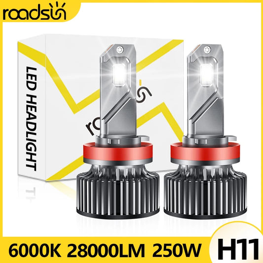 High-Performance Universal H11 LED Headlamp Set with CSP 3570 Chips and Advanced Cooling Fan