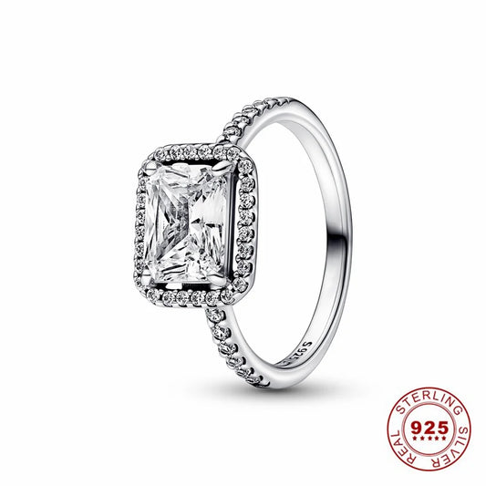 Crown 925 Sterling Silver Stackable Ring with Shiny Rose Gold Zircon for Women Elegant Fashion Jewelry and Wedding Gifts PAR323