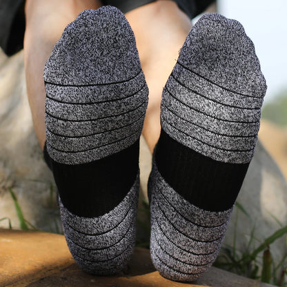 6 Pairs Mens Thermal Terry Hiking Socks Mid Crew Cushioned