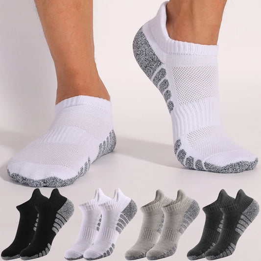 Cotton Thickened Low Cut Running Socks Breathable Mesh