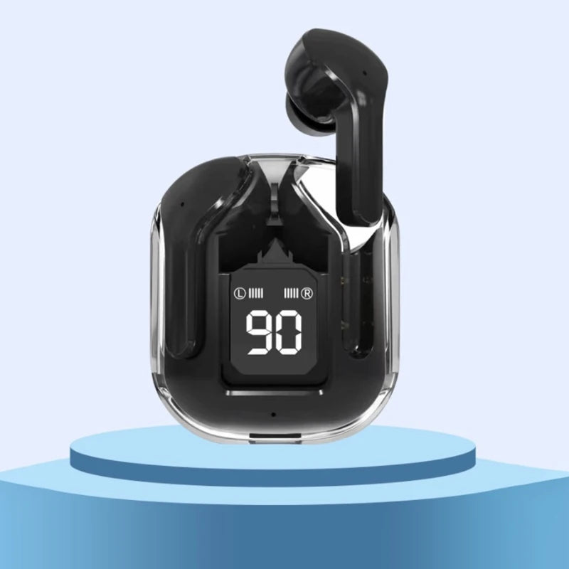 TWS Wireless Earphones Transparent Bluetooth In Ear Headset Black