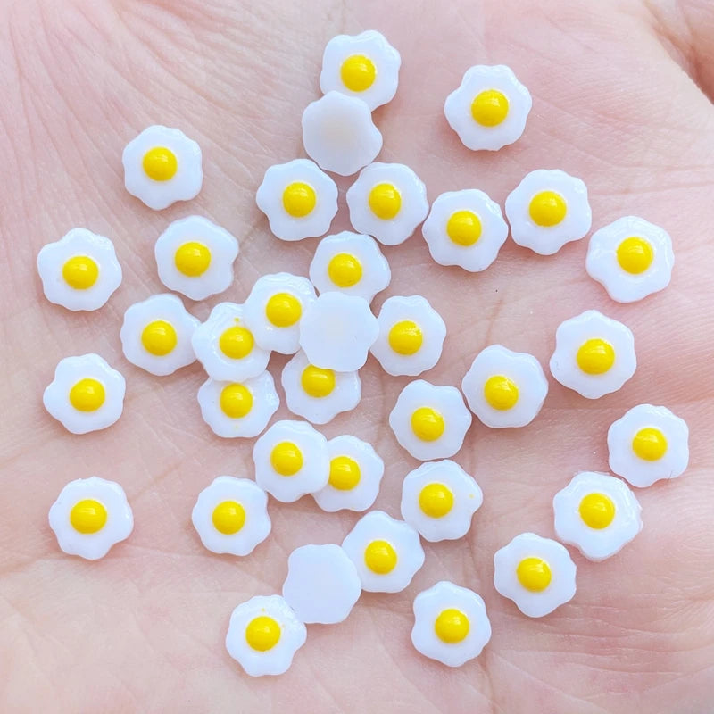 Rhinestone Nail Art Decoration Set 100 Pieces Mini Egg 3D Resin Charms for DIY Manicure