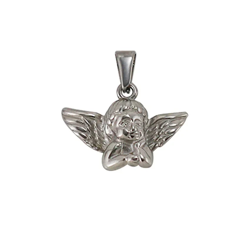 RHYSONG Tarnish Free Gold Plated Angel Cross Heart Pendant for Women Jewelry Making