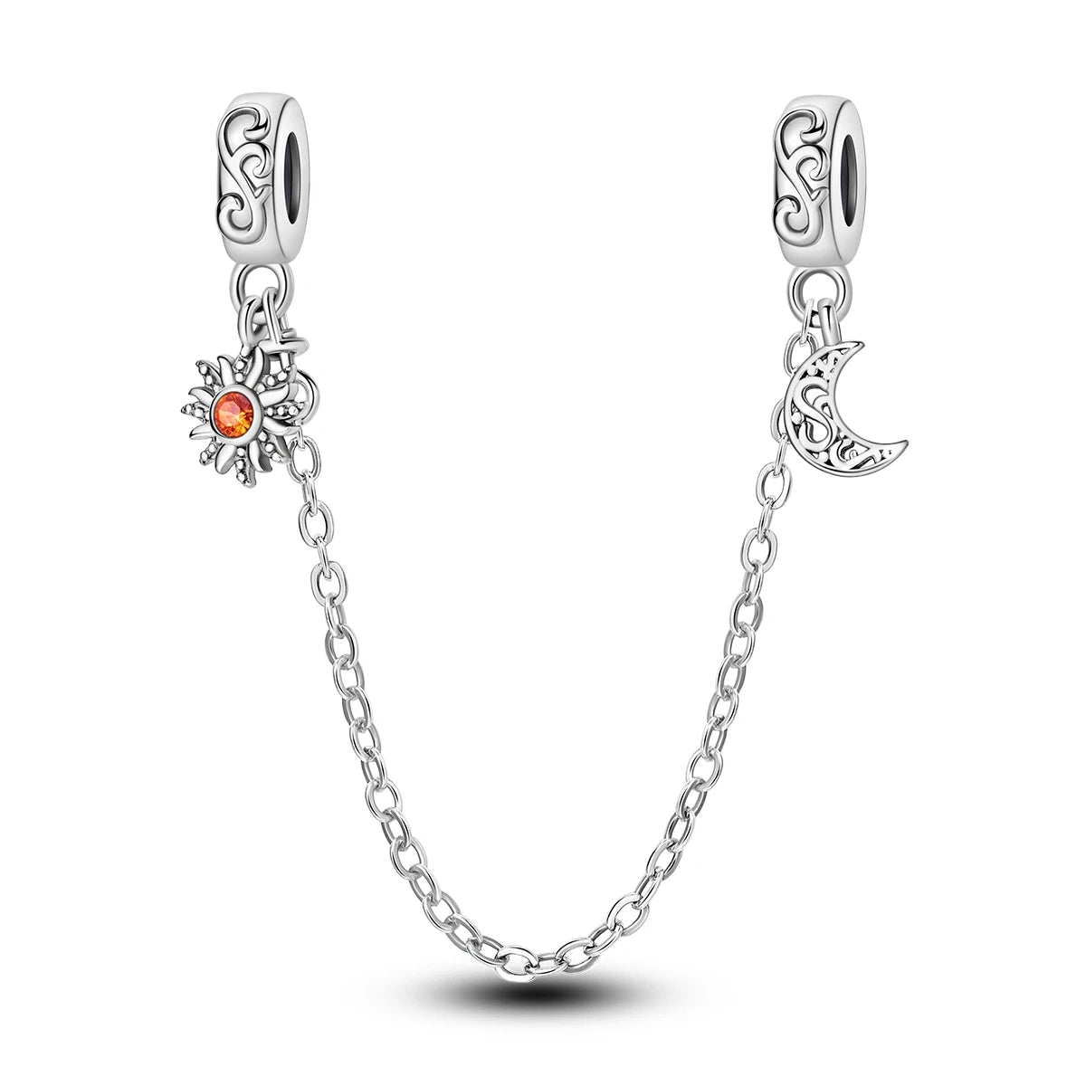 Moonlit Charm Clip 925 Silver Safety Chain Clasp for DIY Bracelets Jewelry for Women and Girls KTC1273