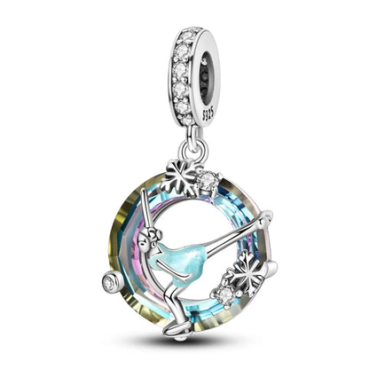 Sterling Silver Angel Mother Friendship Charm Beads for DIY Bracelets KYC183