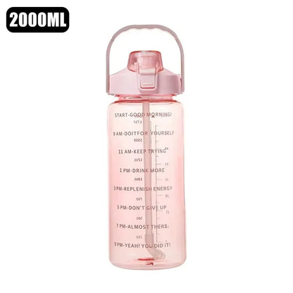 2L Leakproof Sport Water Bottle With Motivational Marks