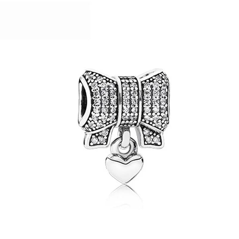 European Zircon Charm Beads 925 Silver Pendant Necklace for Women Gift P683