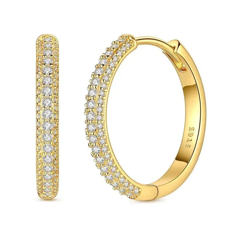 925 Sterling Silver Gold Hoop Earrings Halloween Pumpkin Skull Christmas Tree Zircon Studs for Women DIY Jewelry