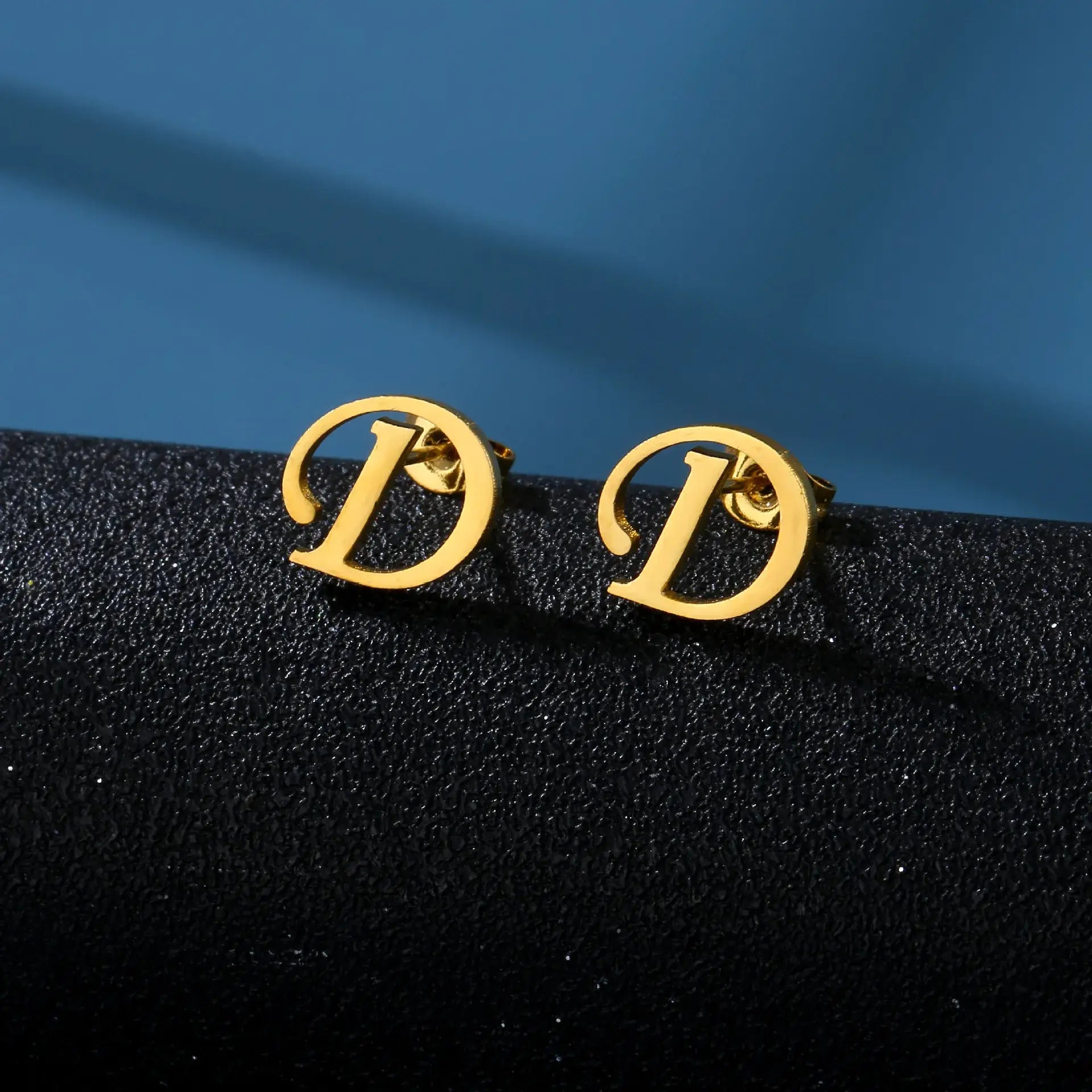 Tiny Stainless Steel Initial Letter Stud Earrings Gift