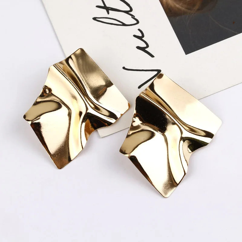 2025 New Vintage Metal Drop Earrings for Women in Geometric Style Fashion Jewelry