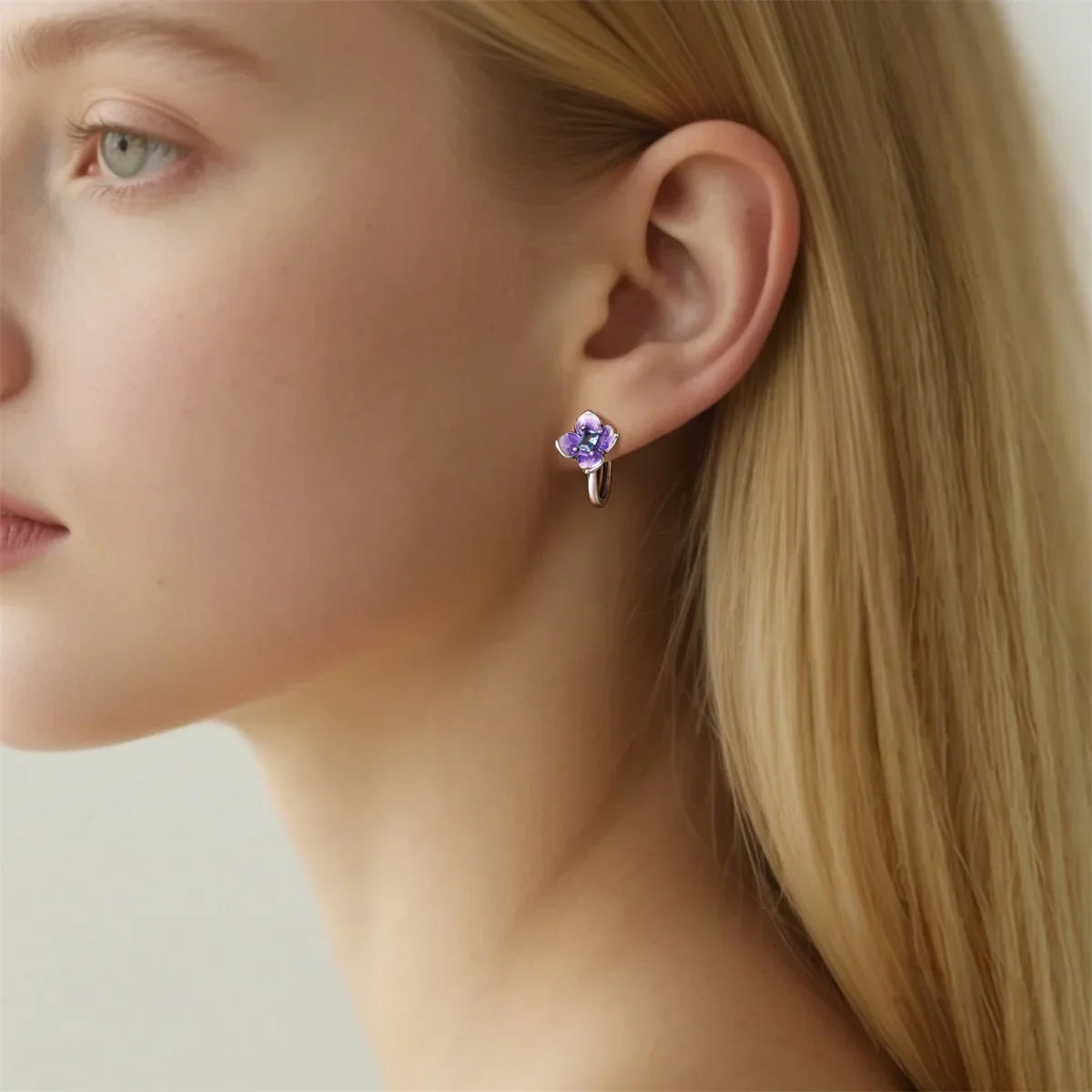 925 Sterling Silver Tulip Hoop Earrings with Dragonfly Firefly Bow Shell Conch and Turtle Designs Fine Jewelry Gifts for Women