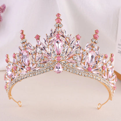 Diezi Baroque Vintage Crystal Tiara Crown for Women and Girls Wedding Party Elegant Rhinestone Hair Jewelry