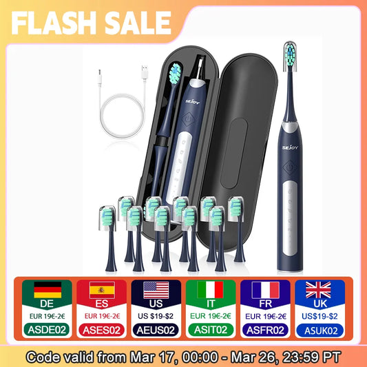 SEJOY Sonic Electric Toothbrush JS10 5 Modes Smart Care