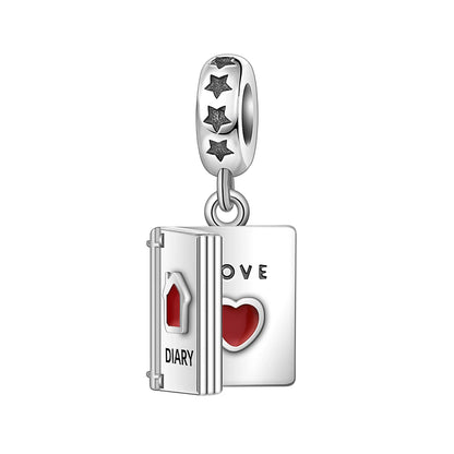 Family Charm Pendant Pink Flower Heart Clover Dangle Bead for 925 Silver Bracelets P2034