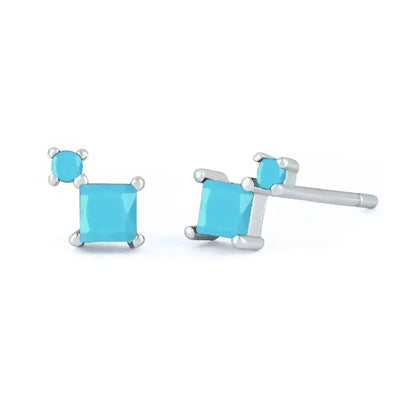 925 Sterling Silver Tiny Stud Earrings Colorful Crystal Luxury Jewelry LN1055-2-5