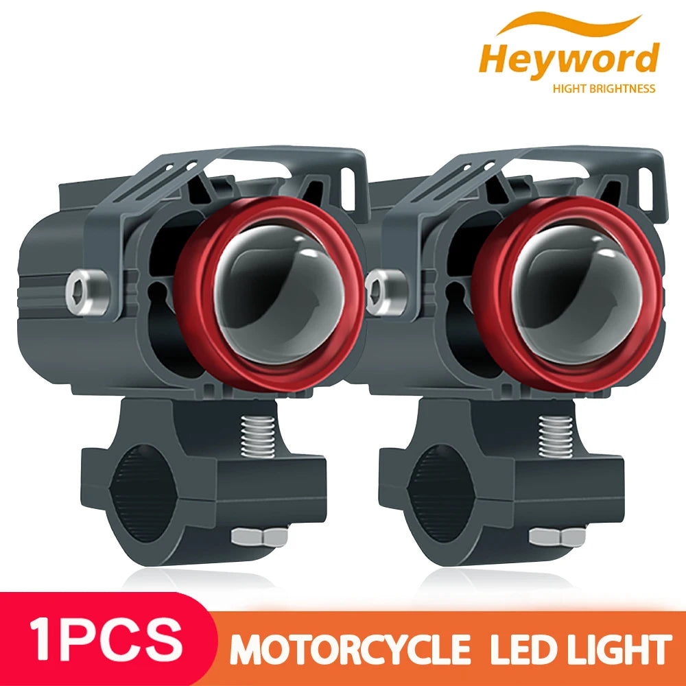 Two Tone Motorcycle LED Spotlight White Yellow Dual Beam