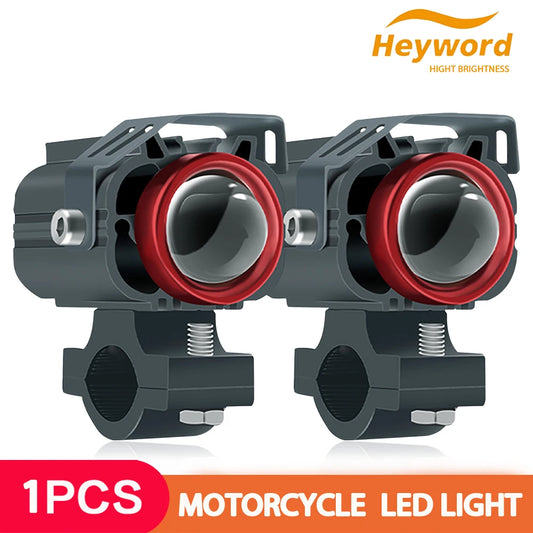 Two Tone Motorcycle LED Spotlight White Yellow Dual Beam