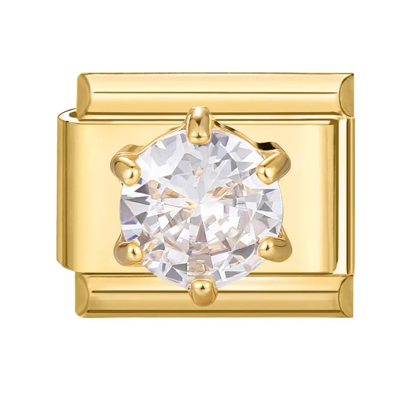 Golden Charm Italian Links for DIY Stainless Steel Bracelet Making