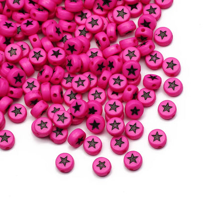 Chic Black Acrylic Beads with Gold Heart Design for Jewelry Crafting
