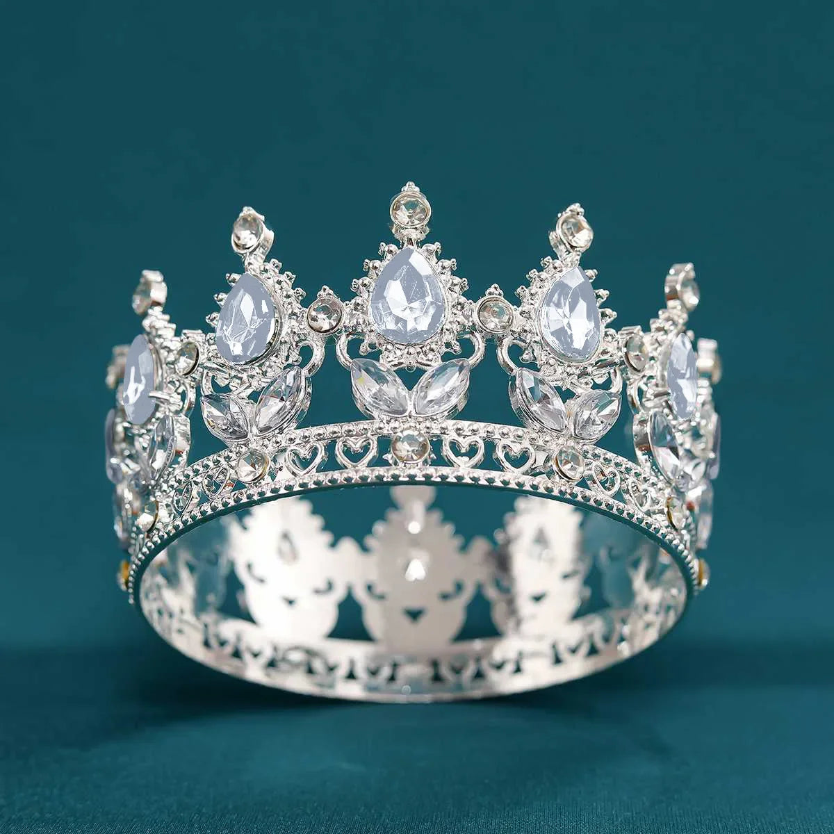 Baroque Vintage Gold Crystal Rhinestone Bridal Tiara and Crown for Women