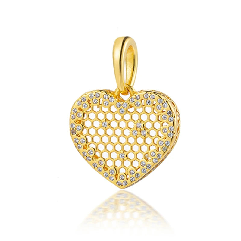 Sparkling Intertwined Love Hearts Charm Beads for 925 Sterling Silver Bracelet