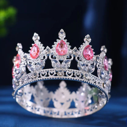 Elegant Baroque Rhinestone Crown Headdress for Weddings and Celebrations