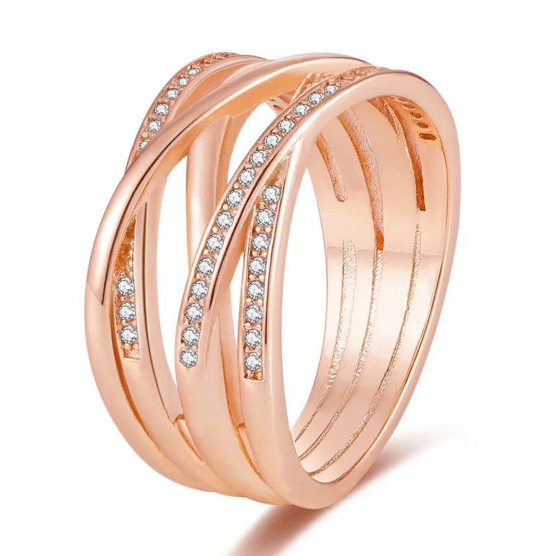Silver Plated Luxury Stackable Ring with Real Infinite Flower Daisy Design for Women's Engagement and Wedding Parties PTR055