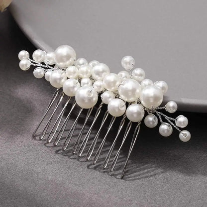 Korean Pearl Hair Combs - Handmade Hairpins & Clips for Women, Brides & Girls GE-9