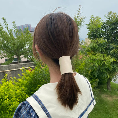 Leather Scrunchie Ponytail Holders Durable Comfortable