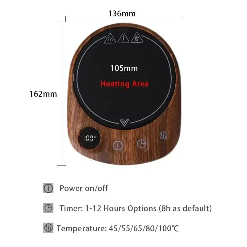 Electric Beverage Heating Plate 200W Smart Mug Warmer Desks