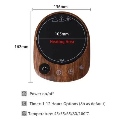 Electric Beverage Heating Plate 200W Smart Mug Warmer 5 Temps