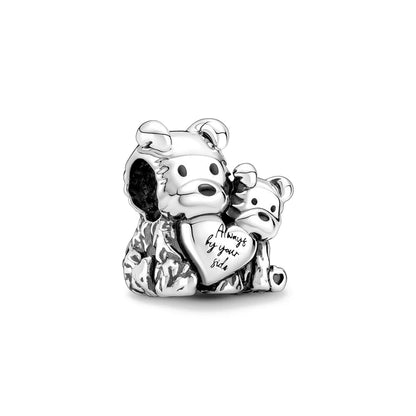Elegant 925 Sterling Silver Bow Charm with Zircon for Mother's Day Bracelet