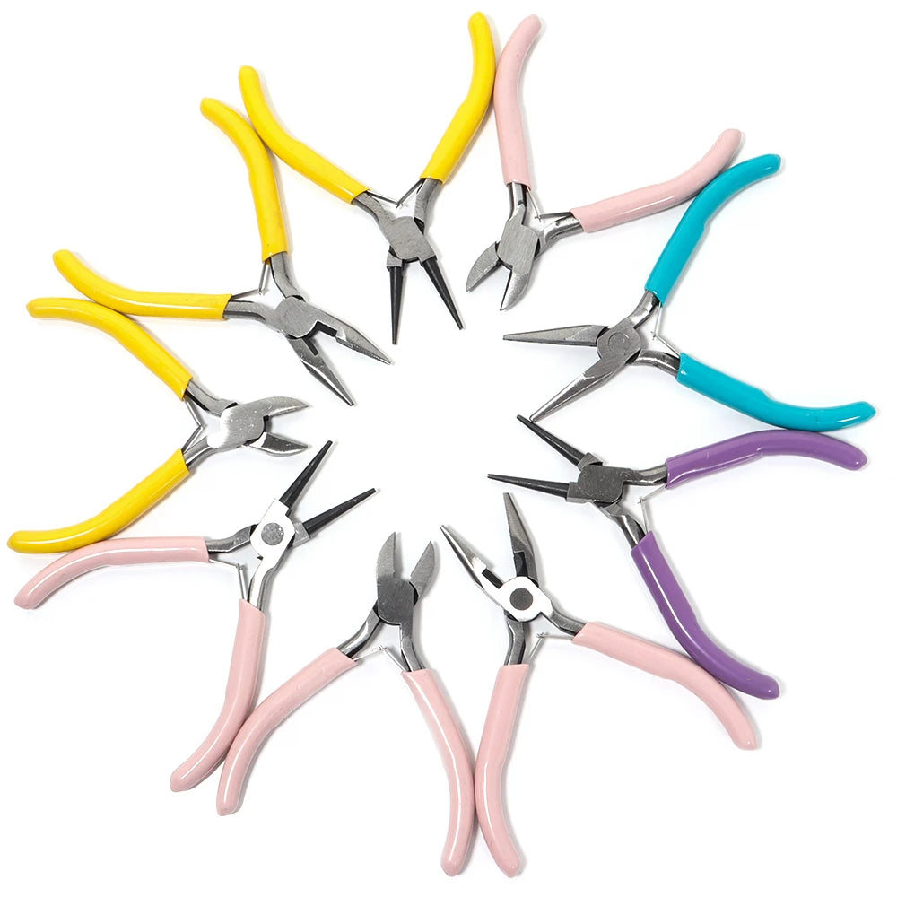 Versatile 3-Color Metal Pliers Kit for Jewelry Making and DIY Crafting