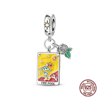 925 Sterling Silver Tarot Hourglass Bead Charm For Bracelet