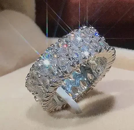 Elegant 925 Sterling Silver Big Water Drop Zircon Ring for Women Perfect Valentine's Day Gift