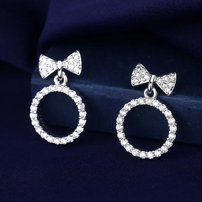 Sterling Silver CZ Crystal Plant Stud Earrings for Women and Teens