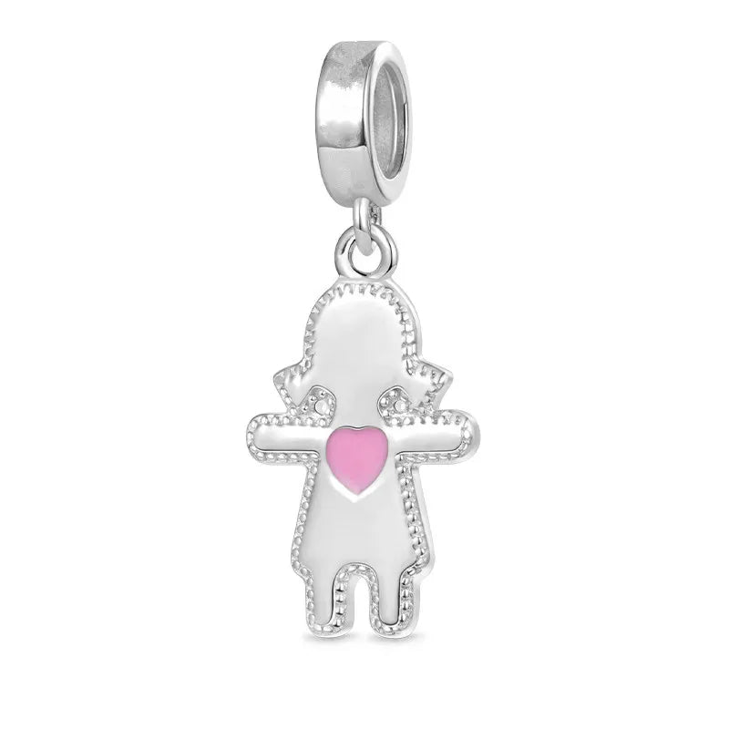 Pink Butterfly Axolotl Dangle Beads For 925 Silver Bracelet